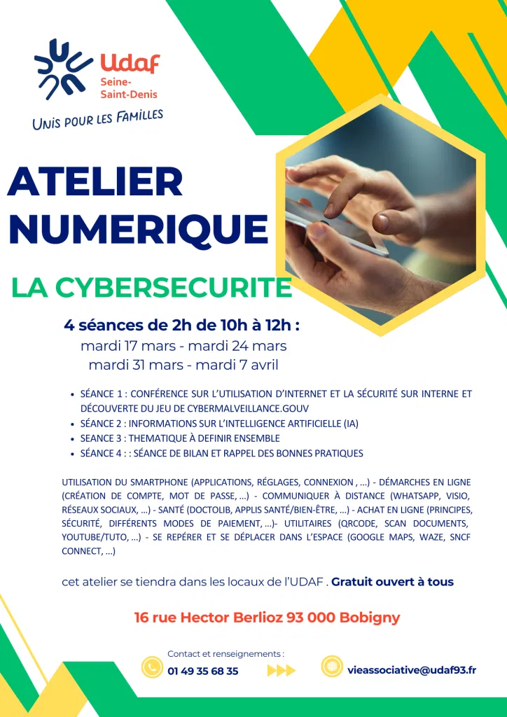 Atelier cybersecurite 4 sessions a partir de mars